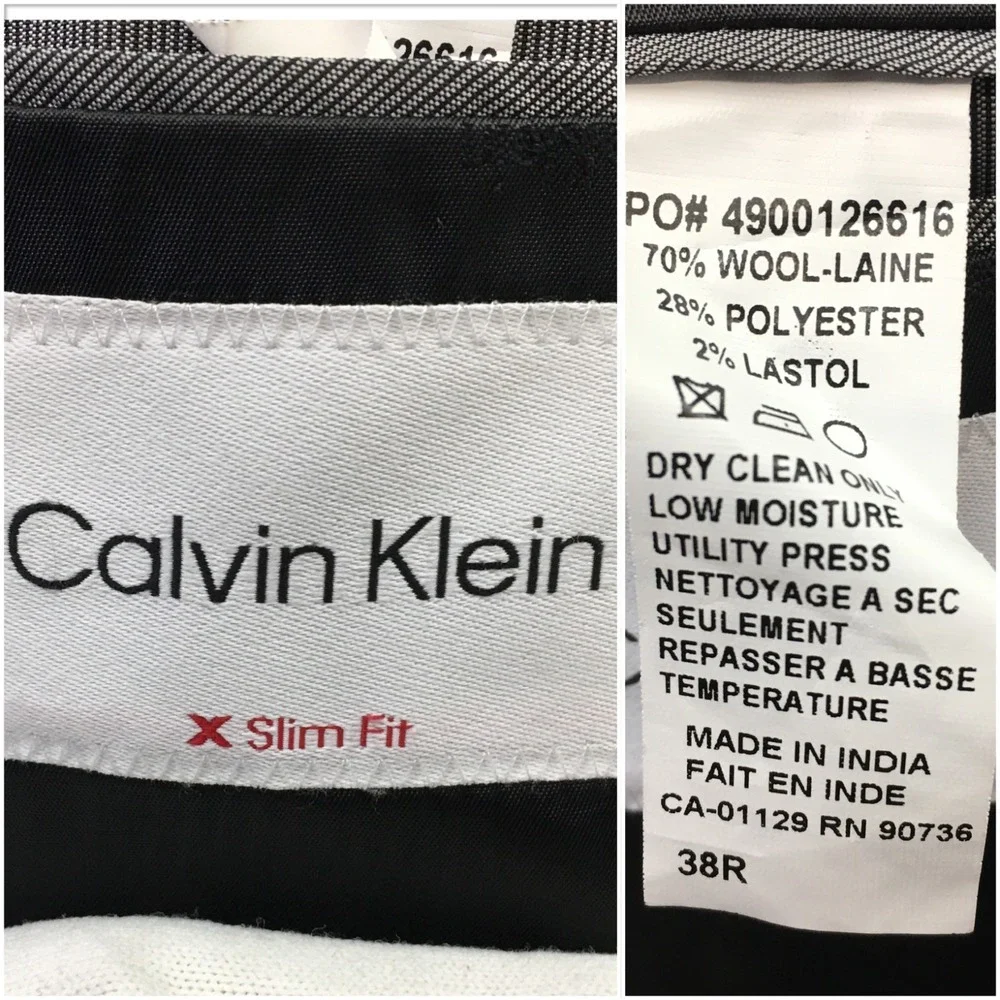 CALVIN KLEIN Mens Blazer Sport Coat Casual‎ Jacket Size 38R Slim Fit Wool Suit